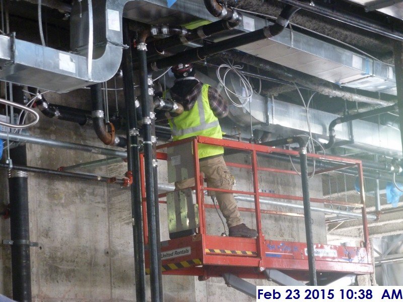 Installing ductwork raisers at the 1st floor Facing North